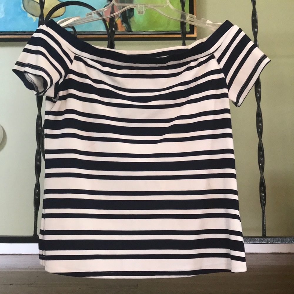 Striped ModCloth nautical of- the-shoulder top!